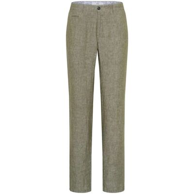 BRAX Fabio LDX Zielone Spodnie Lniane Slim Fit - Odzież Męska BRAX Fabio LDX Zielone Spodnie Lniane Slim Fit - Odzież Męska