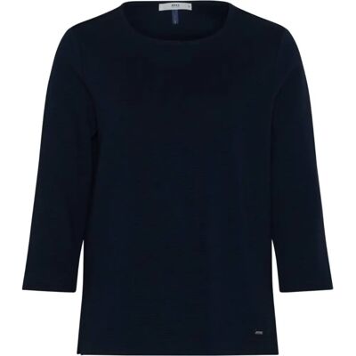 T-shirt z bawełny BRAX Bonnie - Casual Klasyczny Navy T-shirt z bawełny BRAX Bonnie - Casual Klasyczny Navy