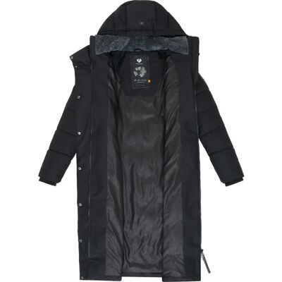 RAGWEAR Pavla Long Vinterjakke - Lang, Teddyfor, Vandafvisende, Sort RAGWEAR Pavla Long Vinterjakke - Lang, Teddyfor, Vandafvisende, Sort