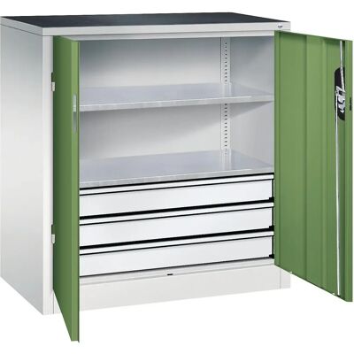 Armoire de rangement C+P - 8821-5035 S10080 - Acier, Gris clair & Vert réséda, 1000x930x500mm - Publicité Armoire de rangement C+P - 8821-5035 S10080 - Acier, Gris clair & Vert réséda, 1000x930x500mm - Publicité