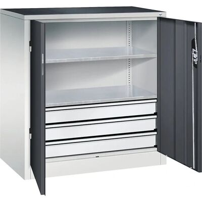 C+P Hellgrauer / Anthrazitgrauer Stauraum-Schrank - Stauraum-Schrank C+P Hellgrauer / Anthrazitgrauer Stauraum-Schrank - Stauraum-Schrank