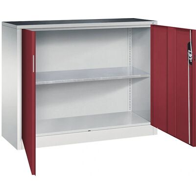 Armoire d'atelier C+P avec portes battantes - 1200x400mm, gris clair / rouge rubis - Publicité Armoire d'atelier C+P avec portes battantes - 1200x400mm, gris clair / rouge rubis - Publicité