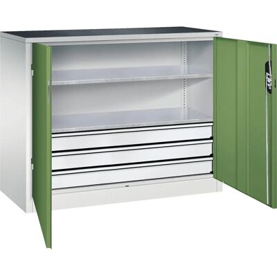 Armoire atelier C+P - Gris clair / Vert réséda - 1000x1200x500mm - Publicité Armoire atelier C+P - Gris clair / Vert réséda - 1000x1200x500mm - Publicité