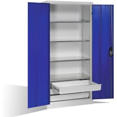 Armoire en Acier CP - Gris Clair, Bleu Enzian - 3 Tiroirs - Bureau/Atelier - Publicité Armoire en Acier CP - Gris Clair, Bleu Enzian - 3 Tiroirs - Bureau/Atelier - Publicité