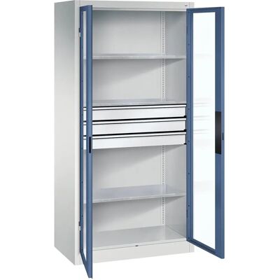 Armoire en acier C+P avec portes en verre - Meuble de rangement - Publicité Armoire en acier C+P avec portes en verre - Meuble de rangement - Publicité