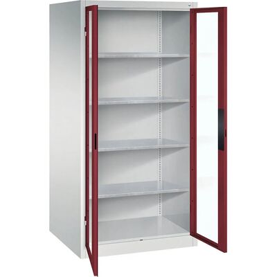 Armoire de rangement C+P - 4 étagères, portes en verre, acier, 1950×930×800 mm - Publicité Armoire de rangement C+P - 4 étagères, portes en verre, acier, 1950×930×800 mm - Publicité