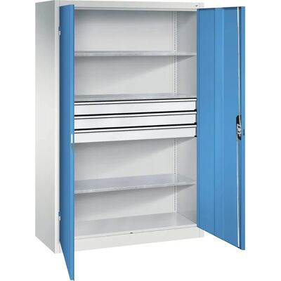 C+P Werkstatt-Schrank - Stahl, 3 Regale, Hellgrau / Hellblau C+P Werkstatt-Schrank - Stahl, 3 Regale, Hellgrau / Hellblau