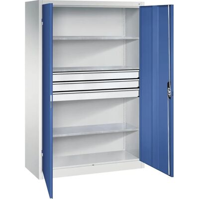 C+P Werkstattschrank - 1200x500mm, 3 Regale, Grau/Blau C+P Werkstattschrank - 1200x500mm, 3 Regale, Grau/Blau