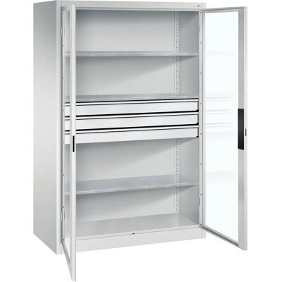 Armoire de rangement gris clair - Étageres réglables, Portes en acier - Publicité Armoire de rangement gris clair - Étageres réglables, Portes en acier - Publicité