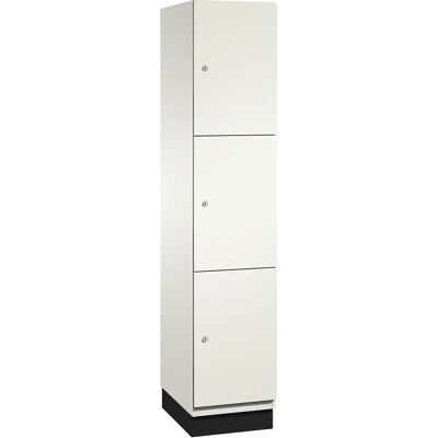 Armoire à 3 Compartiments en Blanc Pur avec Serrure - Meuble de rangement Armoire à 3 Compartiments en Blanc Pur avec Serrure - Meuble de rangement