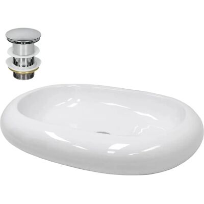 Lavabo en céramique ECD Germany pour surface - 630x420x120 mm - Publicité Lavabo en céramique ECD Germany pour surface - 630x420x120 mm - Publicité