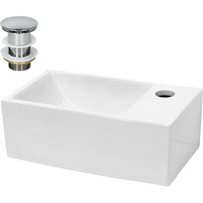 Lavabo Carré en Céramique ECD GERMANY - 350x205x125mm - Design Moderne - Publicité Lavabo Carré en Céramique ECD GERMANY - 350x205x125mm - Design Moderne - Publicité