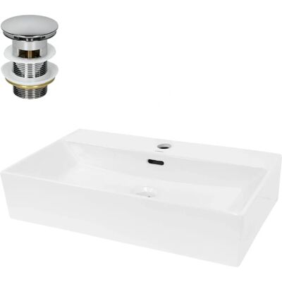 Ecd Germany Keramik Rechteckwaschbecken - Weiß - Modernes Bad-Design - 605x365x130mm Ecd Germany Keramik Rechteckwaschbecken - Weiß - Modernes Bad-Design - 605x365x130mm