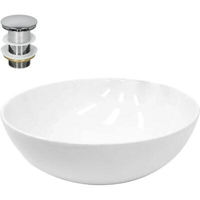 Lavabo en céramique Ecd-Germany - Rond, 400x147mm, Blanc - Design Moderne - Publicité Lavabo en céramique Ecd-Germany - Rond, 400x147mm, Blanc - Design Moderne - Publicité