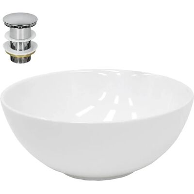 ECD GERMANY Lavabo en Céramique Ovale Blanc - 320x320x135mm - Design Moderne - Publicité ECD GERMANY Lavabo en Céramique Ovale Blanc - 320x320x135mm - Design Moderne - Publicité