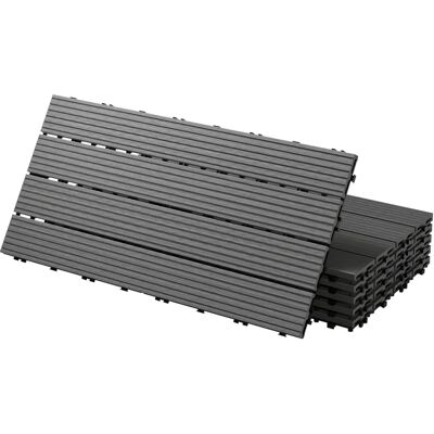 Ecd-Germany Płytki ogrodowe WPC 60x30cm antracyt - Podłoga ogrodu i tarasu Ecd-Germany Płytki ogrodowe WPC 60x30cm antracyt - Podłoga ogrodu i tarasu