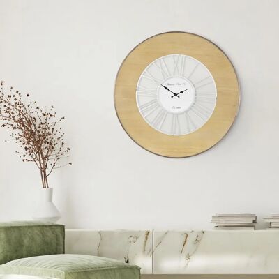 WOMO-DESIGN Alfheim Wandklok - Vintage Stijl, 85cm, Hout & Metaal WOMO-DESIGN Alfheim Wandklok - Vintage Stijl, 85cm, Hout & Metaal