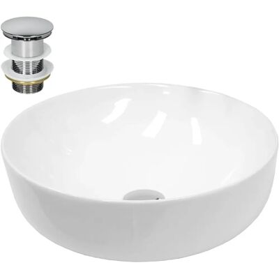 Lavabo Rond en Céramique ECD Allemagne - 400x400x135mm - Publicité Lavabo Rond en Céramique ECD Allemagne - 400x400x135mm - Publicité