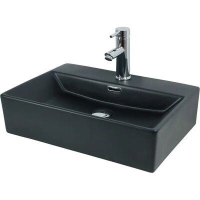 Lavabo de cerámica ML-Design para colgar - 510x360 mm - Negro Mate Lavabo de cerámica ML-Design para colgar - 510x360 mm - Negro Mate