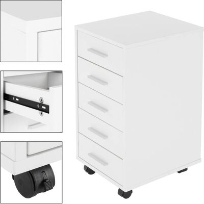 ML-Design BüroSchrank - 5 Schubladen Weiß Modernes Aufbewahrung ML-Design BüroSchrank - 5 Schubladen Weiß Modernes Aufbewahrung