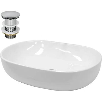 Lavabo en céramique ECD Germany 600x420x145 mm - Lavabo - Publicité Lavabo en céramique ECD Germany 600x420x145 mm - Lavabo - Publicité