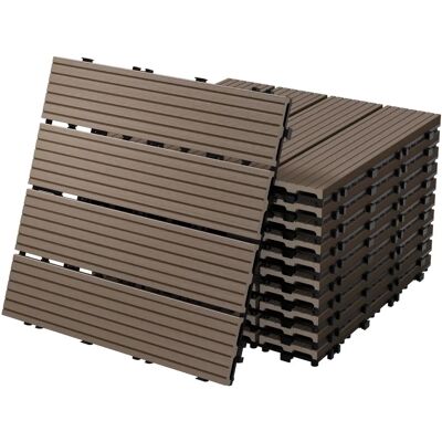 ECD Germany - Ciemnobrązowe płytki WPC na taras - 30x30 cm, 3m², System klik ECD Germany - Ciemnobrązowe płytki WPC na taras - 30x30 cm, 3m², System klik