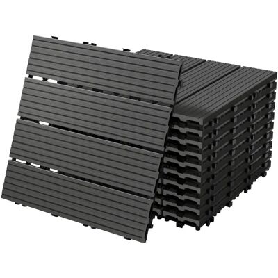 ECD GERMANY Zewnętrzne Płytki WPC - 30x30cm, 44 sztuki, 4m², Antracyt ECD GERMANY Zewnętrzne Płytki WPC - 30x30cm, 44 sztuki, 4m², Antracyt