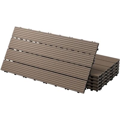 ECD Germany - Ciemnobrązowe płytki WPC na taras 12 sztuk 2m² - Nowoczesny wygląd ECD Germany - Ciemnobrązowe płytki WPC na taras 12 sztuk 2m² - Nowoczesny wygląd