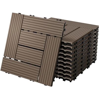 Ecd Germany Piastrelle WPC - 30x30cm Marrone Scuro - Interno/Esterno Ecd Germany Piastrelle WPC - 30x30cm Marrone Scuro - Interno/Esterno