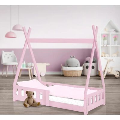 ML-DESIGN Kinder tipi bed - 70x140cm, Roze, Veilig & Duurzaam ML-DESIGN Kinder tipi bed - 70x140cm, Roze, Veilig & Duurzaam