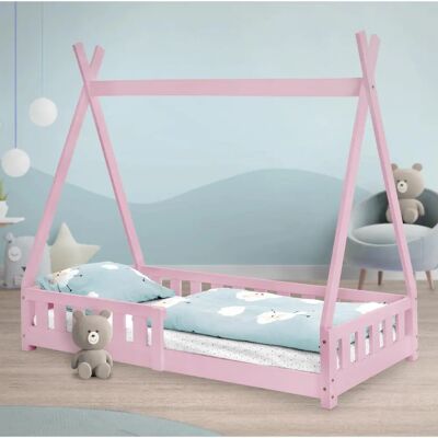 ML-Design Kinderbed - Roze - 80x160 cm - Veilige Tipi-stijl ML-Design Kinderbed - Roze - 80x160 cm - Veilige Tipi-stijl