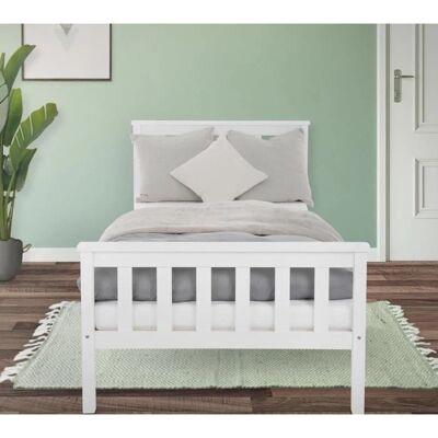 ML-Design Cama de Pino 90x200 Blanco Modern Minimalista ML-Design Cama de Pino 90x200 Blanco Modern Minimalista