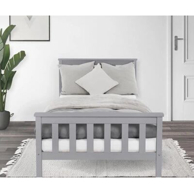 ML-Design Cama de Pino - Gris Claro - Cama ML-Design Cama de Pino - Gris Claro - Cama