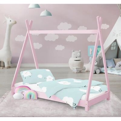 ML-Design Kinderbed - Roze, 70x140cm, Speels Ontwerp ML-Design Kinderbed - Roze, 70x140cm, Speels Ontwerp