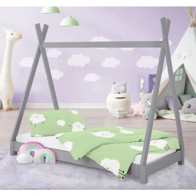 ML-Design Lit Enfant - 80x160 cm, Style Tipi, Bois de Pin, Résistant - Publicité ML-Design Lit Enfant - 80x160 cm, Style Tipi, Bois de Pin, Résistant - Publicité