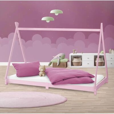 ML-DESIGN Roze Kinderbed Tipi 90x200cm met Lattenbodem - Kindermeubilair ML-DESIGN Roze Kinderbed Tipi 90x200cm met Lattenbodem - Kindermeubilair