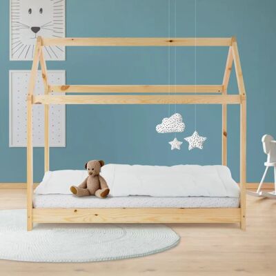 Lit pour Enfants ML-Design 70x140cm avec Toit et Structure en Pin - Mobilier chambre d'enfants - Publicité Lit pour Enfants ML-Design 70x140cm avec Toit et Structure en Pin - Mobilier chambre d'enfants - Publicité