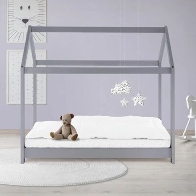 Lit d'Enfant ML-Design avec Toit - 70x140cm, Cadre en Bois - Publicité Lit d'Enfant ML-Design avec Toit - 70x140cm, Cadre en Bois - Publicité