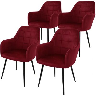 Zestaw 4 nowoczesnych krzeseł z aksamitu - Ergonomiczne i stylowe Zestaw 4 nowoczesnych krzeseł z aksamitu - Ergonomiczne i stylowe