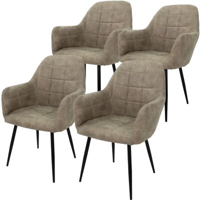 ECD GERMANY Nowoczesne krzesło do jadalni w beżowo-szarym - Ergonomiczny design ECD GERMANY Nowoczesne krzesło do jadalni w beżowo-szarym - Ergonomiczny design