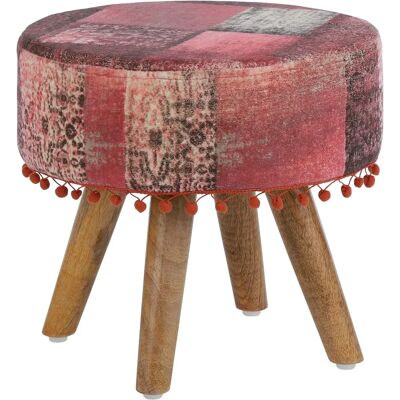 WOMO-Design Rood Gepolsterd Krukje - Binnengebruik WOMO-Design Rood Gepolsterd Krukje - Binnengebruik