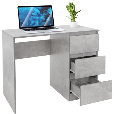 ML-DESIGN Bureau Gris avec 3 Tiroirs - Mobilier de Bureau Moderne - Publicité ML-DESIGN Bureau Gris avec 3 Tiroirs - Mobilier de Bureau Moderne - Publicité