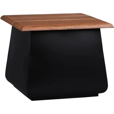 WOMO-DESIGN Mesa Auxiliar Sheffield Negro-Natural 50x50cm WOMO-DESIGN Mesa Auxiliar Sheffield Negro-Natural 50x50cm