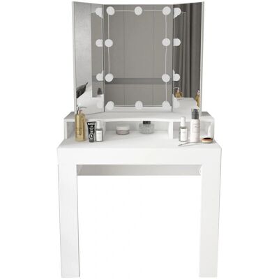 ML-Design Moderner Schminktisch mit LED-Licht Faltbares Spiegel Stauraum ML-Design Moderner Schminktisch mit LED-Licht Faltbares Spiegel Stauraum