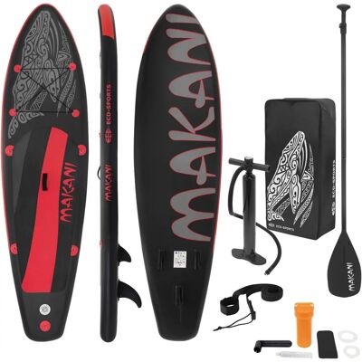 Planche de Stand Up Paddle gonflable ECD Germany - 320x80x15cm - Noir/Rouge - Publicité Planche de Stand Up Paddle gonflable ECD Germany - 320x80x15cm - Noir/Rouge - Publicité