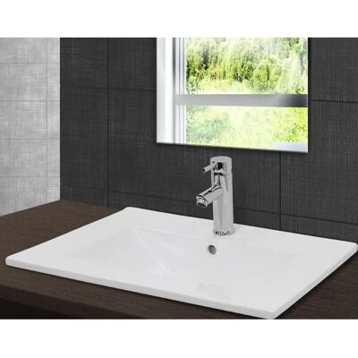 Lavabo empotrado de cerámica blanca ECD GERMANY - 610x465mm Lavabo empotrado de cerámica blanca ECD GERMANY - 610x465mm