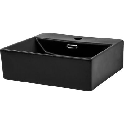Lavabo de cerámica ML-Design - Negro Mate 415x365x130 mm - Lavabo Lavabo de cerámica ML-Design - Negro Mate 415x365x130 mm - Lavabo