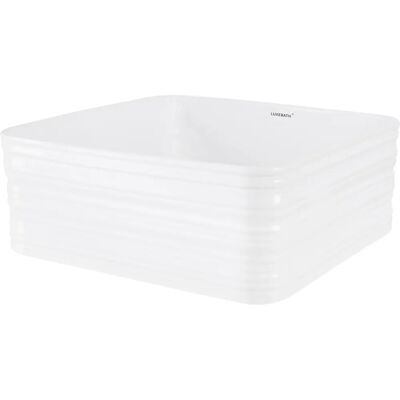 Lavabo en Céramique Blanc ML-Design - Carré pour Salle de Bain - Publicité Lavabo en Céramique Blanc ML-Design - Carré pour Salle de Bain - Publicité
