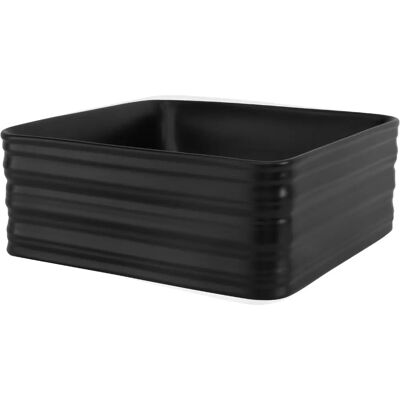 ML-Design Lavabo Carré en Céramique Noire Mat - 39x39x15 cm - Publicité ML-Design Lavabo Carré en Céramique Noire Mat - 39x39x15 cm - Publicité