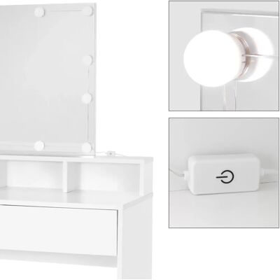 ML-DESIGN Biały LED Toaletka z Krzesłem ML-DESIGN Biały LED Toaletka z Krzesłem